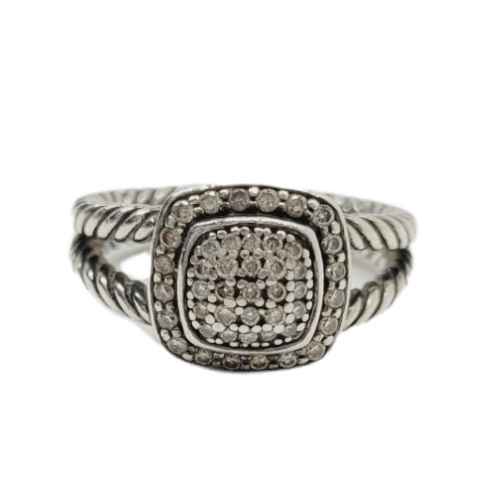 David Yurman Petite Albion Ring with Pave Diamond
